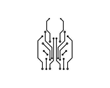 circuit board line concept design illustration templateのイラスト素材