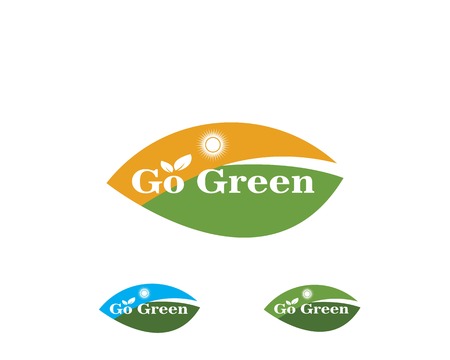 go green Logos of green leaf ecology nature element vector iconのイラスト素材