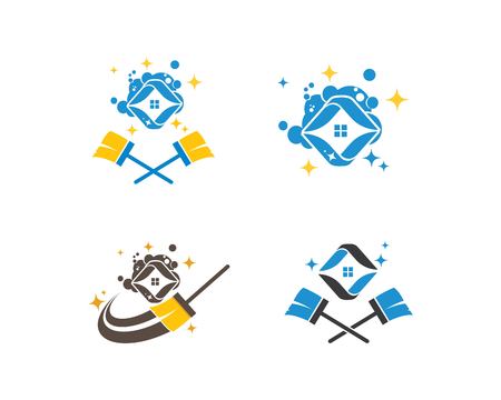 House cleaner logo vector templateのイラスト素材