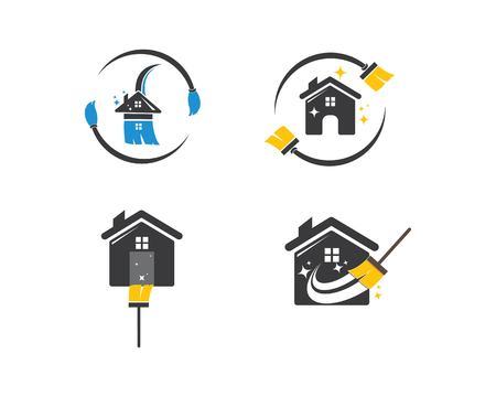 House cleaner logo vector templateのイラスト素材