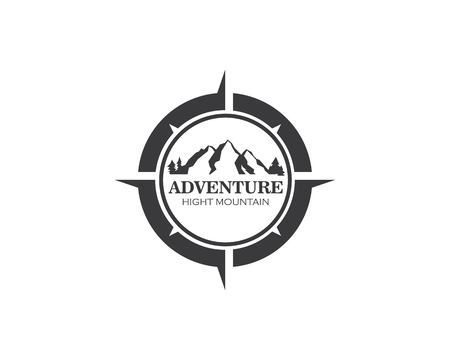 High Mountain icon Logo Template Vectorのイラスト素材