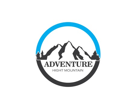 High Mountain icon Logo of adventure  Template Vectorのイラスト素材