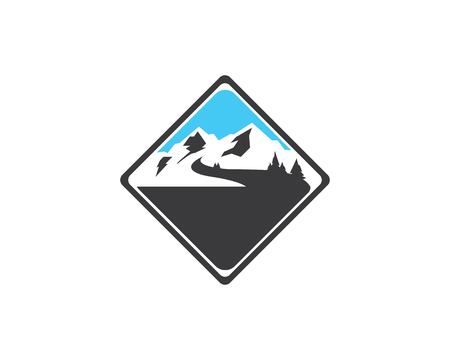 High Mountain icon Logo of adventure  Template Vectorのイラスト素材