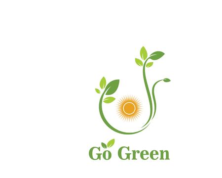 go green Logos of green leaf ecology nature element vector iconのイラスト素材