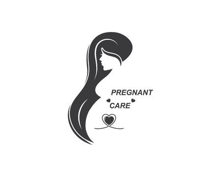 beauty pregnant women vector icon templateのイラスト素材
