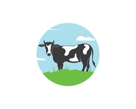 cow logo vector illustration template designのイラスト素材