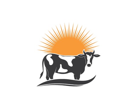 cow logo vector illustration template designのイラスト素材