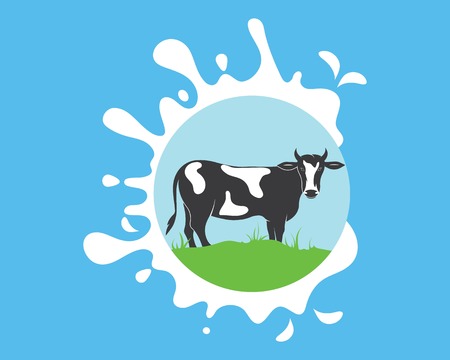 cow logo vector illustration templat designのイラスト素材