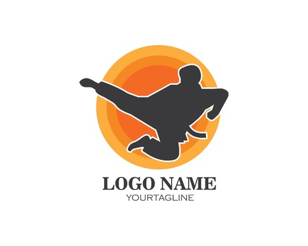 karate,taekwondo kick logo vector illustration template designのイラスト素材