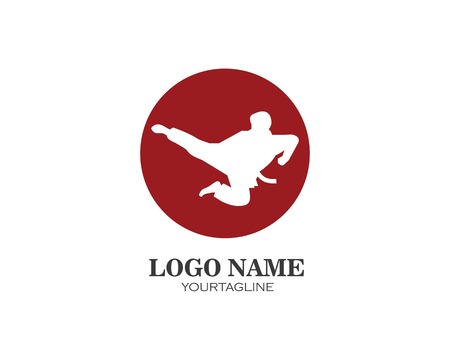karate,taekwondo kick logo vector illustration template designのイラスト素材