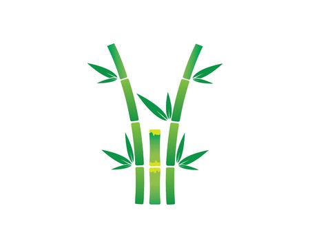 Bamboo with green leaf vector icon templateのイラスト素材