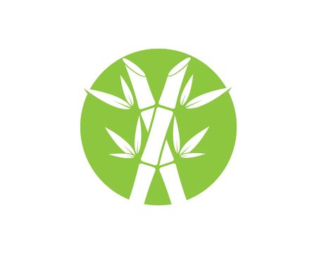 Bamboo with green leaf vector icon templateのイラスト素材