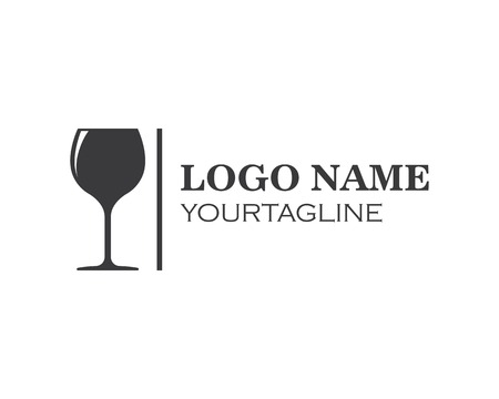 wine glasses toasting logo icon vector templateのイラスト素材