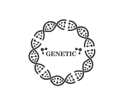 Dna genetic logo icon illustration templateのイラスト素材