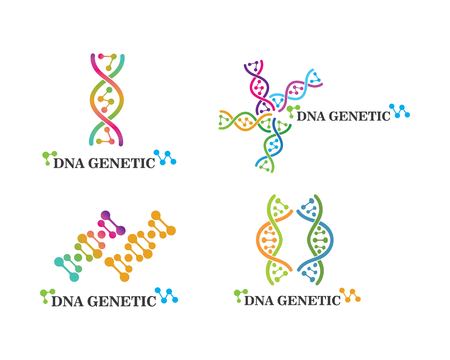 Dna genetic logo icon illustration templateのイラスト素材