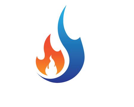 Fire flame Logo Template vector icon Oil, gas and energy logo conceptのイラスト素材