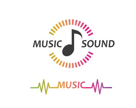 music,equaizer and sound effect ilustration logo vector icon templateのイラスト素材