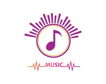 music,equaizer and sound effect ilustration logo vector icon templateのイラスト素材