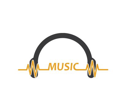 music,equaizer and sound effect ilustration logo vector icon templateのイラスト素材