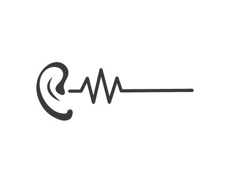 Ear logo icon vector design illustration templateのイラスト素材