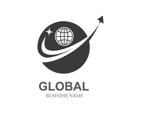globe,global business,network connected logo icon vector のイラスト素材