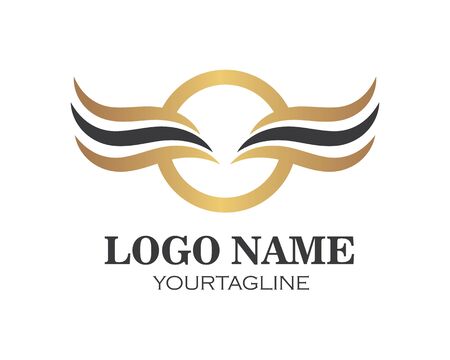 wings logo icon vector illustration design templateのイラスト素材
