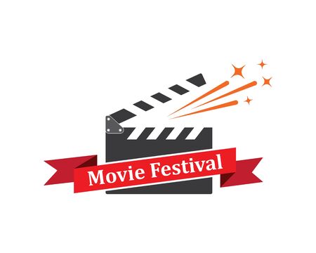 clapperboard movie icon of industry movie and movie festival vector illustration designのイラスト素材