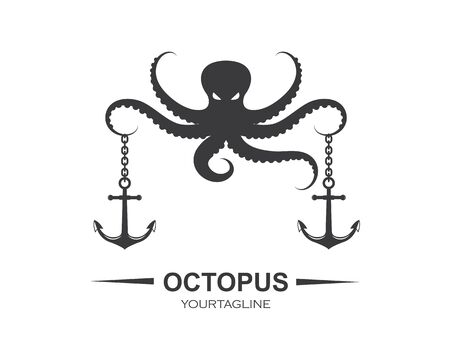 octopus icon logo vector illustration design templateのイラスト素材