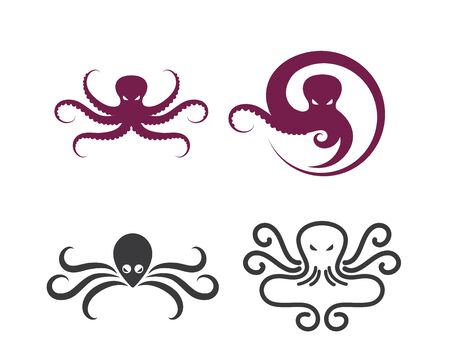 octopus icon logo vector illustration design templateのイラスト素材