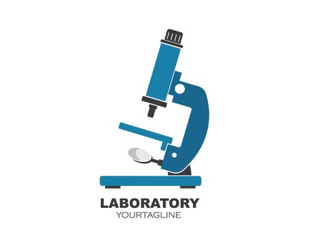 microscope logo icon vector illustration design templateのイラスト素材