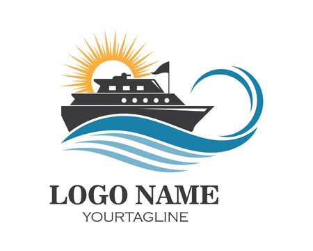 cruise ship Template vector icon illustration designのイラスト素材