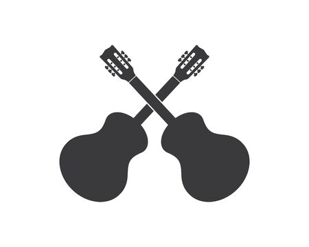 guitar icon logo vector illustration design templateのイラスト素材