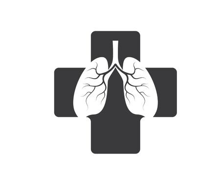 human lungs logo icon vector illustration design templateのイラスト素材