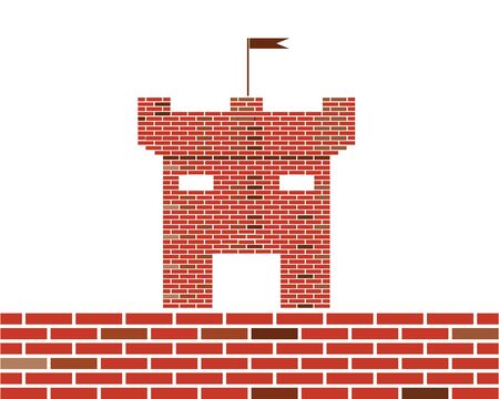 castle logo icon vector illustration design templateのイラスト素材