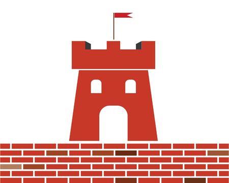 castle logo icon vector illustration design templateのイラスト素材