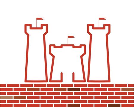 castle logo icon vector illustration design templateのイラスト素材