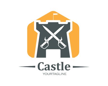 castle logo icon vector illustration design templateのイラスト素材