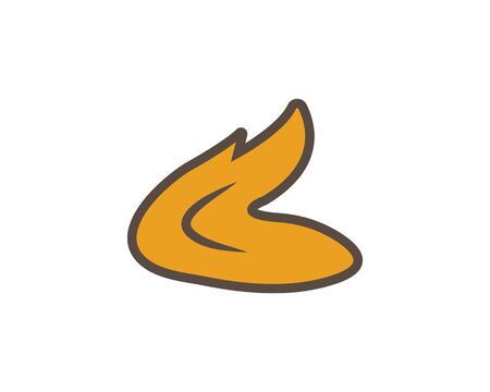 fried chicken wing icon logo illustration vectorのイラスト素材
