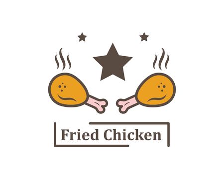 fried chicken icon logo illustration vectorのイラスト素材