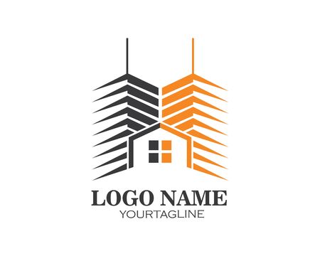 real estate modern city building vector template designのイラスト素材