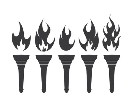 torch logo icon illustration vector design templateのイラスト素材