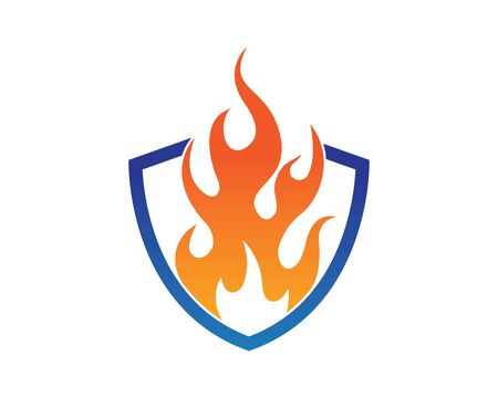 Fire flame Logo icon vector illustration design templateのイラスト素材