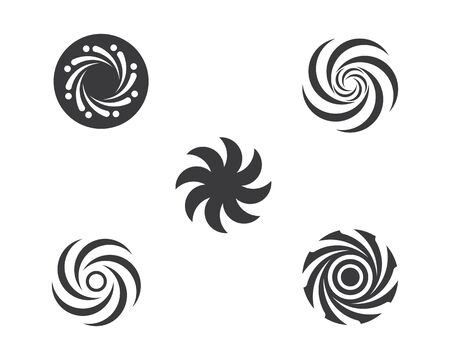 vortex logo icon wave and spiral vector templateのイラスト素材