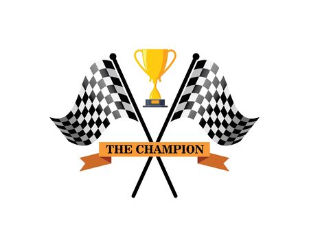 racing flag icon of automotif illustration vector templateのイラスト素材