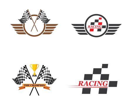 racing flag icon of automotif illustration vector templateのイラスト素材