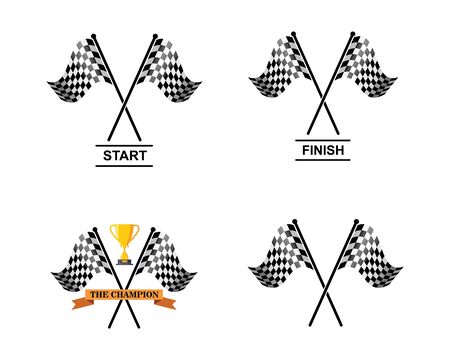 racing flag icon of automotif illustration vector templateのイラスト素材