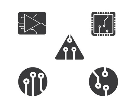 circuit board line,cpu,chip icon logo illustration vector designのイラスト素材