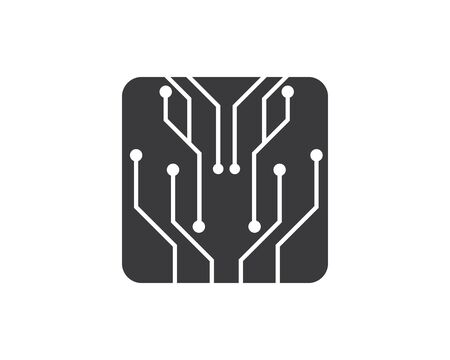 circuit board line,cpu,chip icon logo illustration vector designのイラスト素材