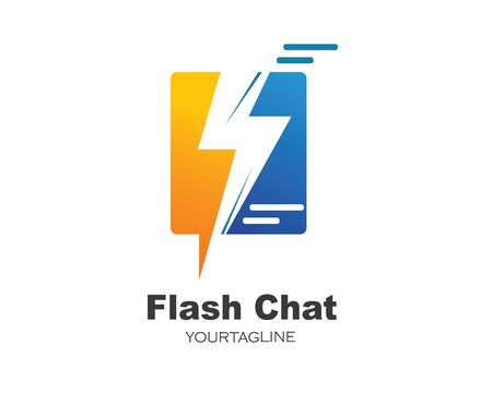 flash chat message icon logo illustration vector designのイラスト素材