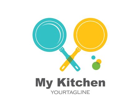 pan logo icon of cooking and kithen vector illustrationのイラスト素材
